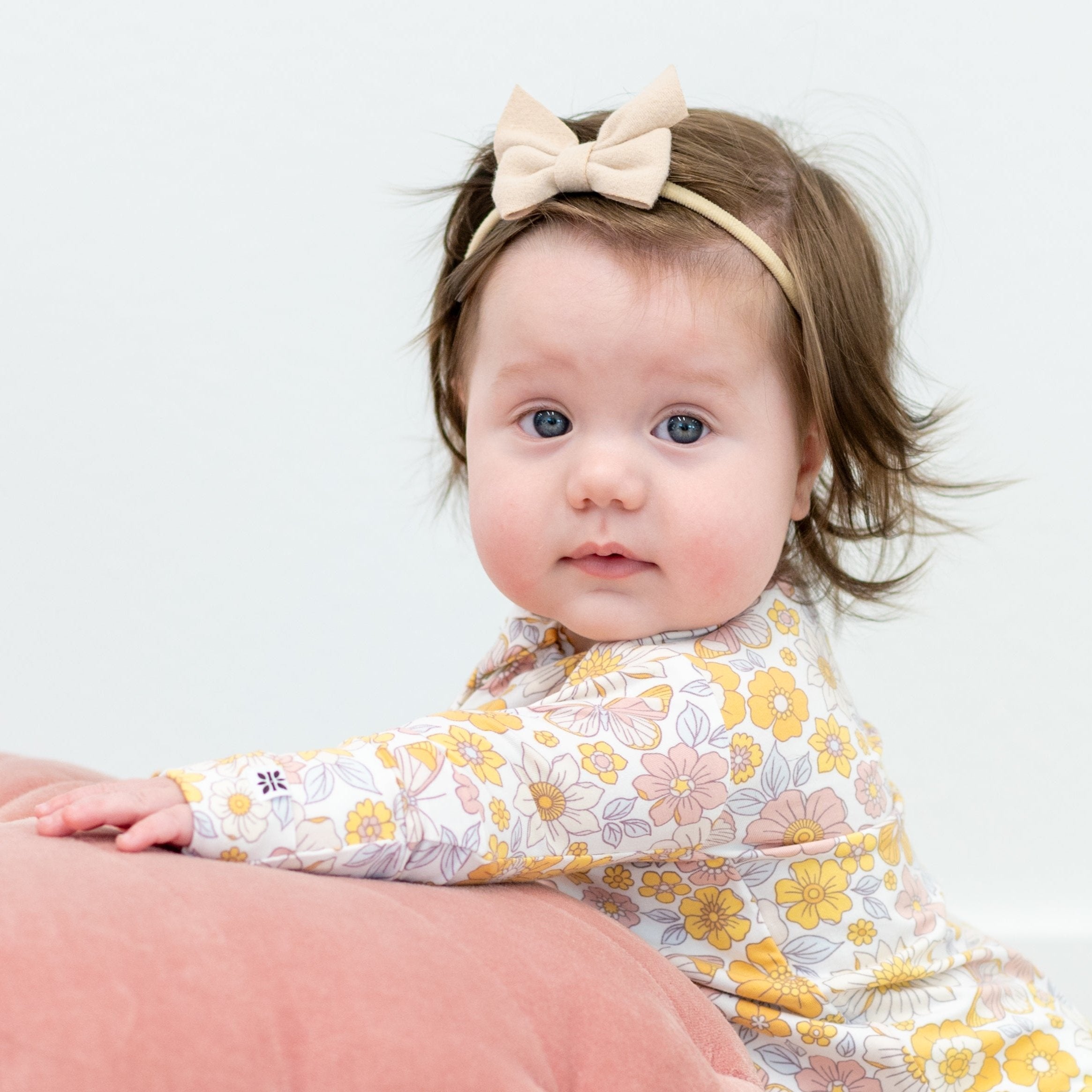 Bamboo Convertible Footie Romper - Blue XO Gingham main image 1