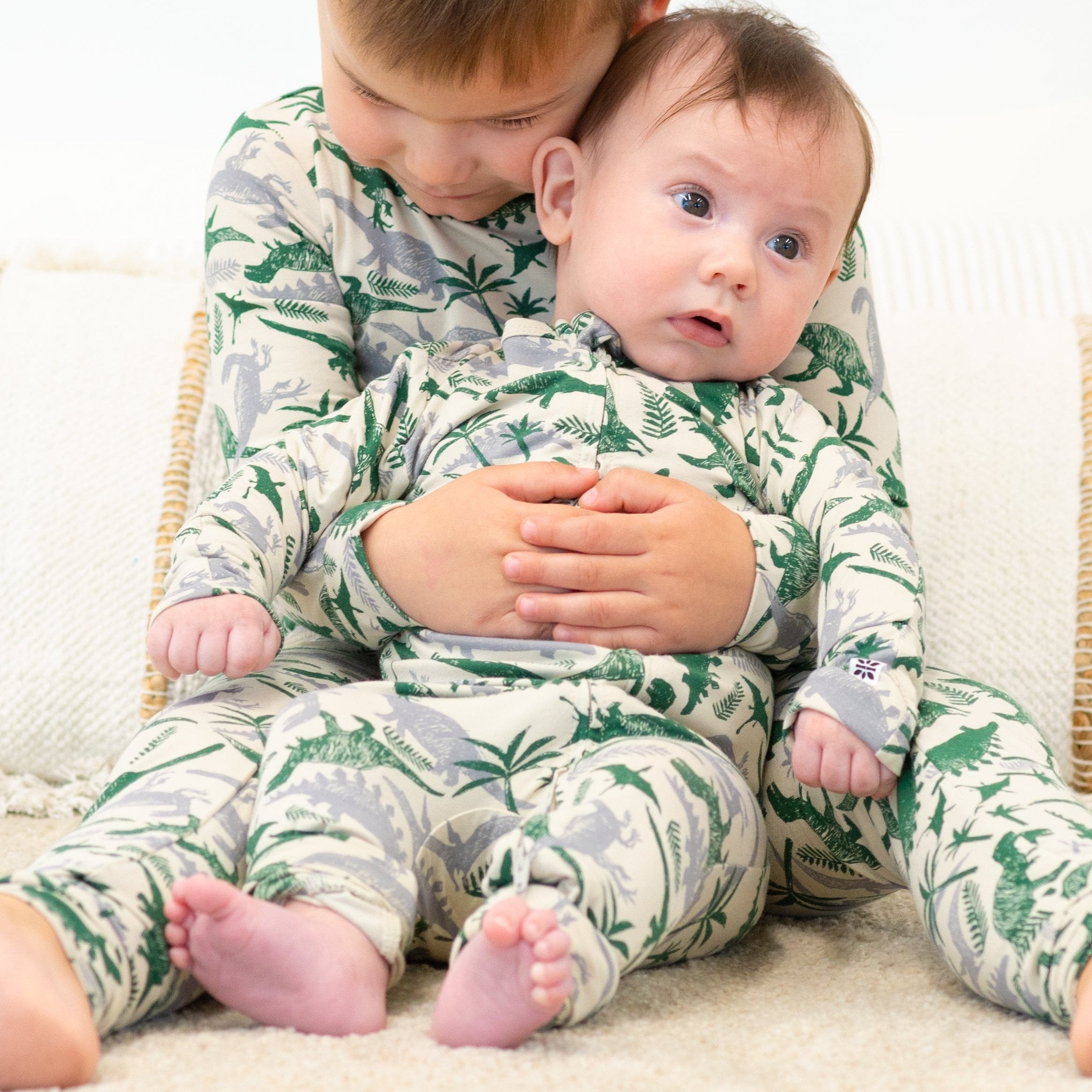 Bamboo Bow Varsity Romper with Snaps - Le Tigre Green (Tiger) main image 0