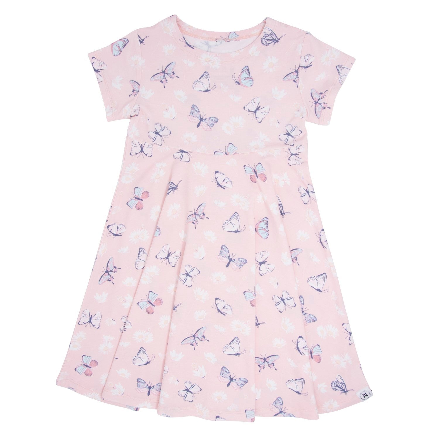 Butterfly Sleeve Flounce Dress Dusty Pink