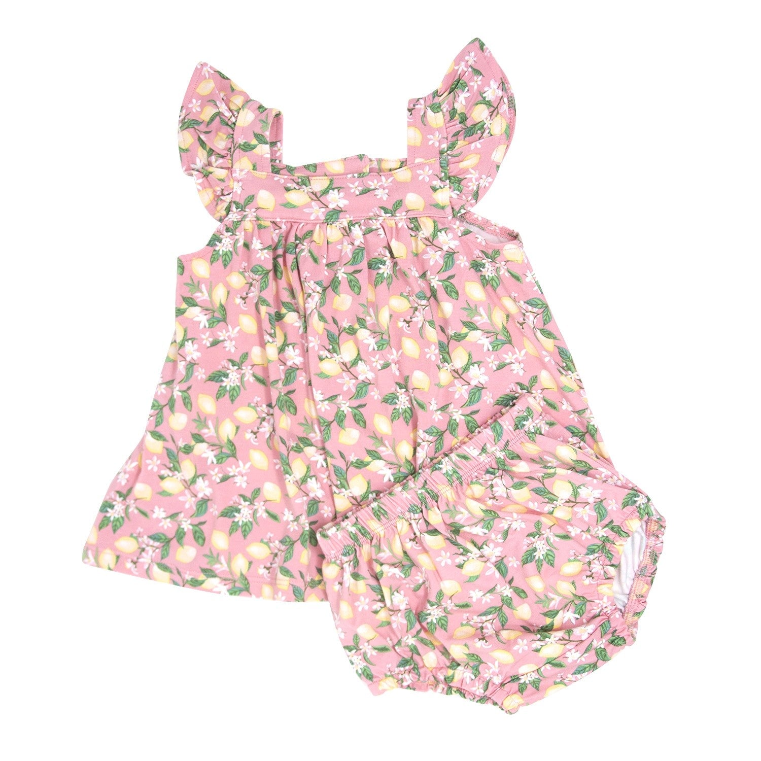 Bamboo Jersey Flare Dress with Bloomer: Deer Forest Print / 2T