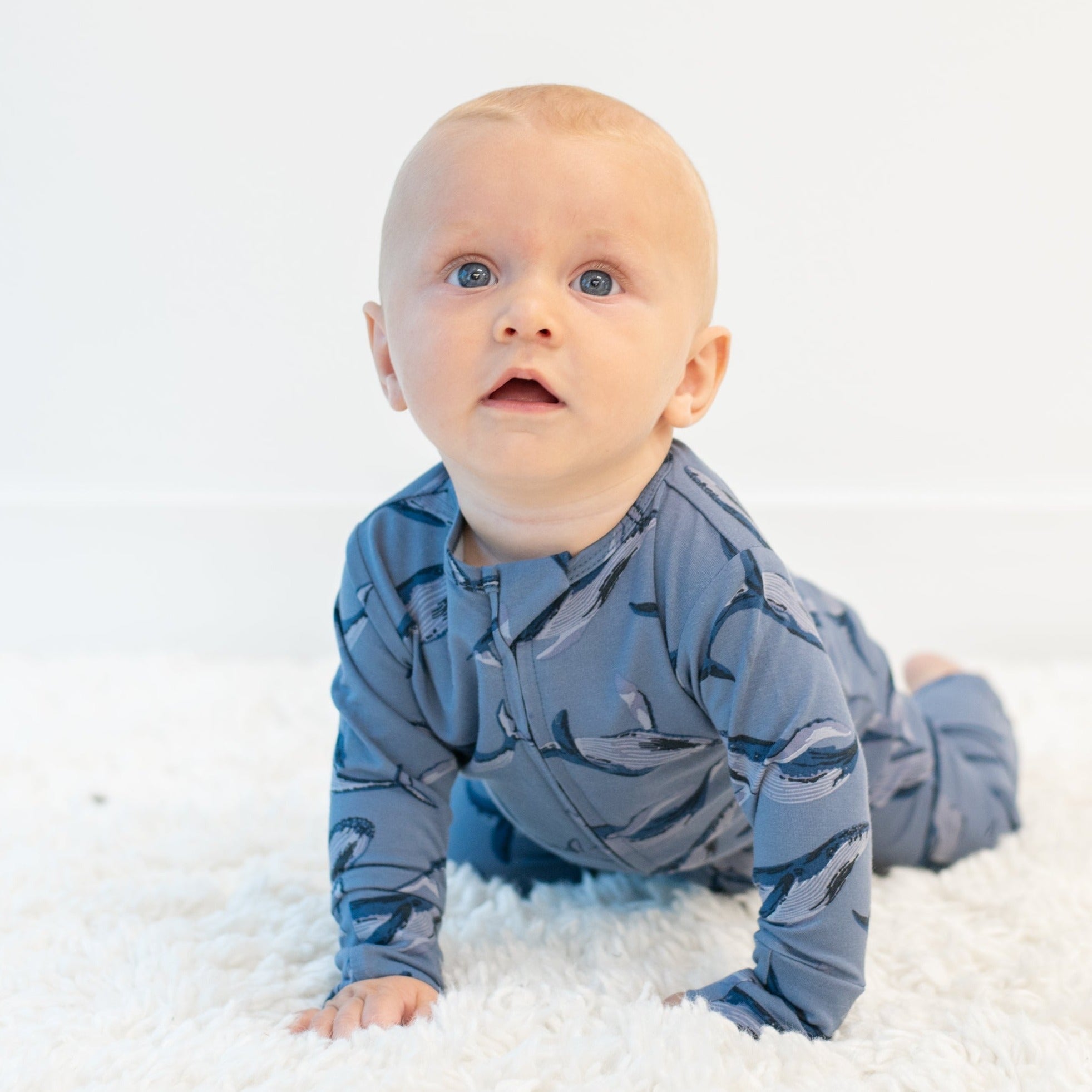 Blue Elephant Zipper Footie main image 0