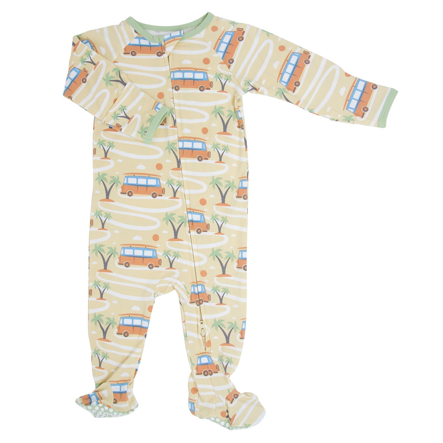 Bamboo Footies with Two Way Zipper (Funland Print) main image 0