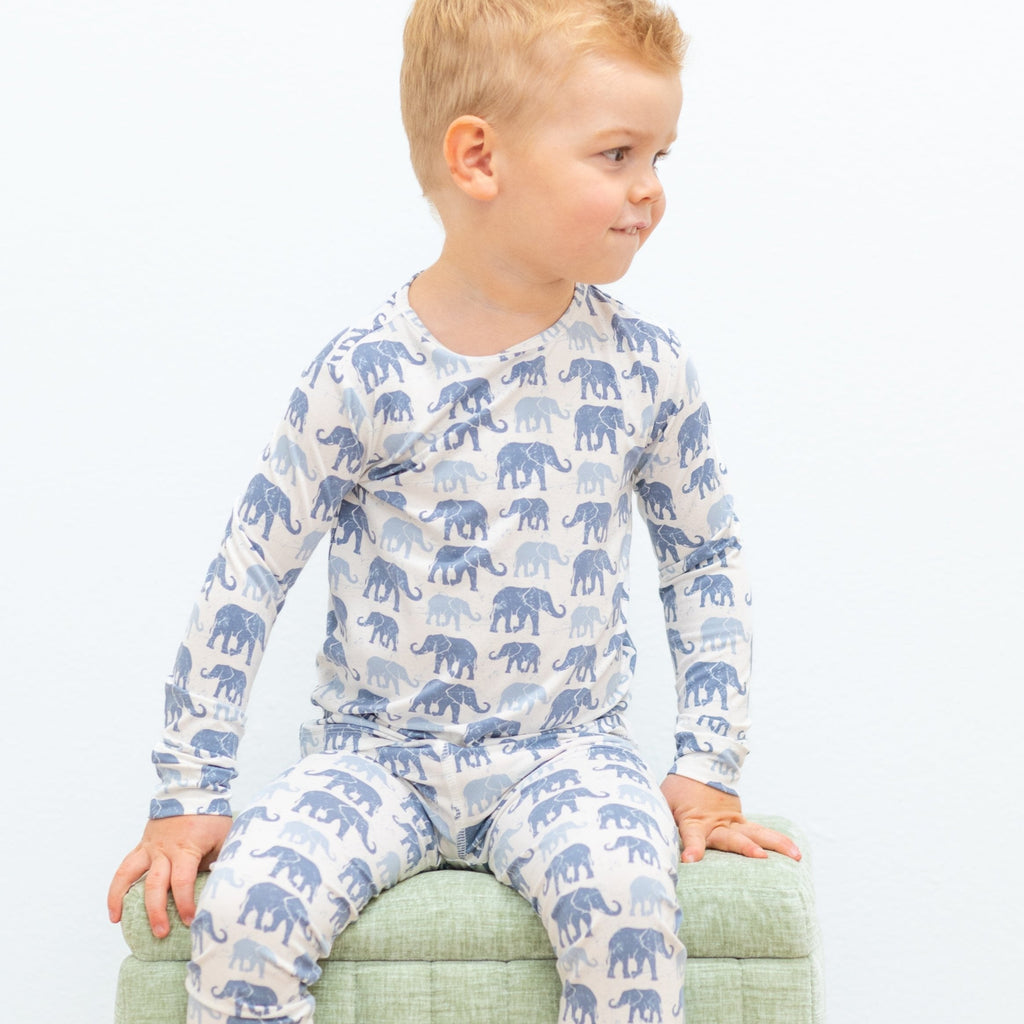 Bamboo Big Kid Pajama Ethan's Elephants– Sweet Bamboo