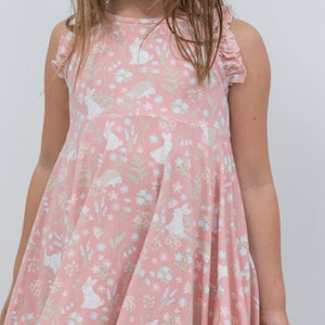 Emma's Racerback Dress - Woodland Bunny sweetbambooclothing