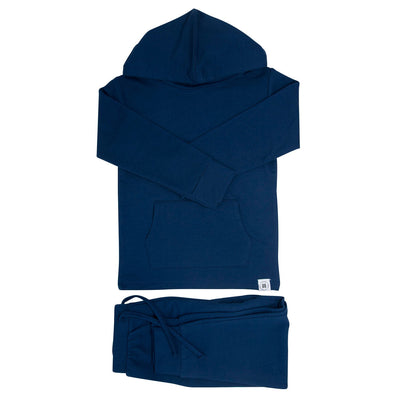 Hooded Jogger Set - Deep Navy French Terry (Backorder) Jogger Sets sweetbambooclothing