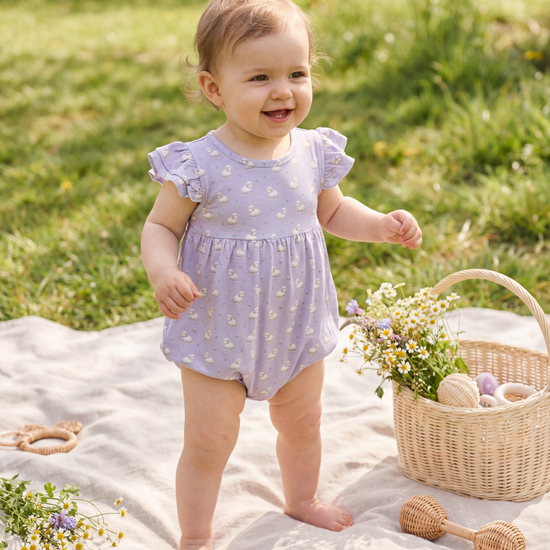 Little Sheep Bamboo Ruffle Romper– Sweet Bamboo