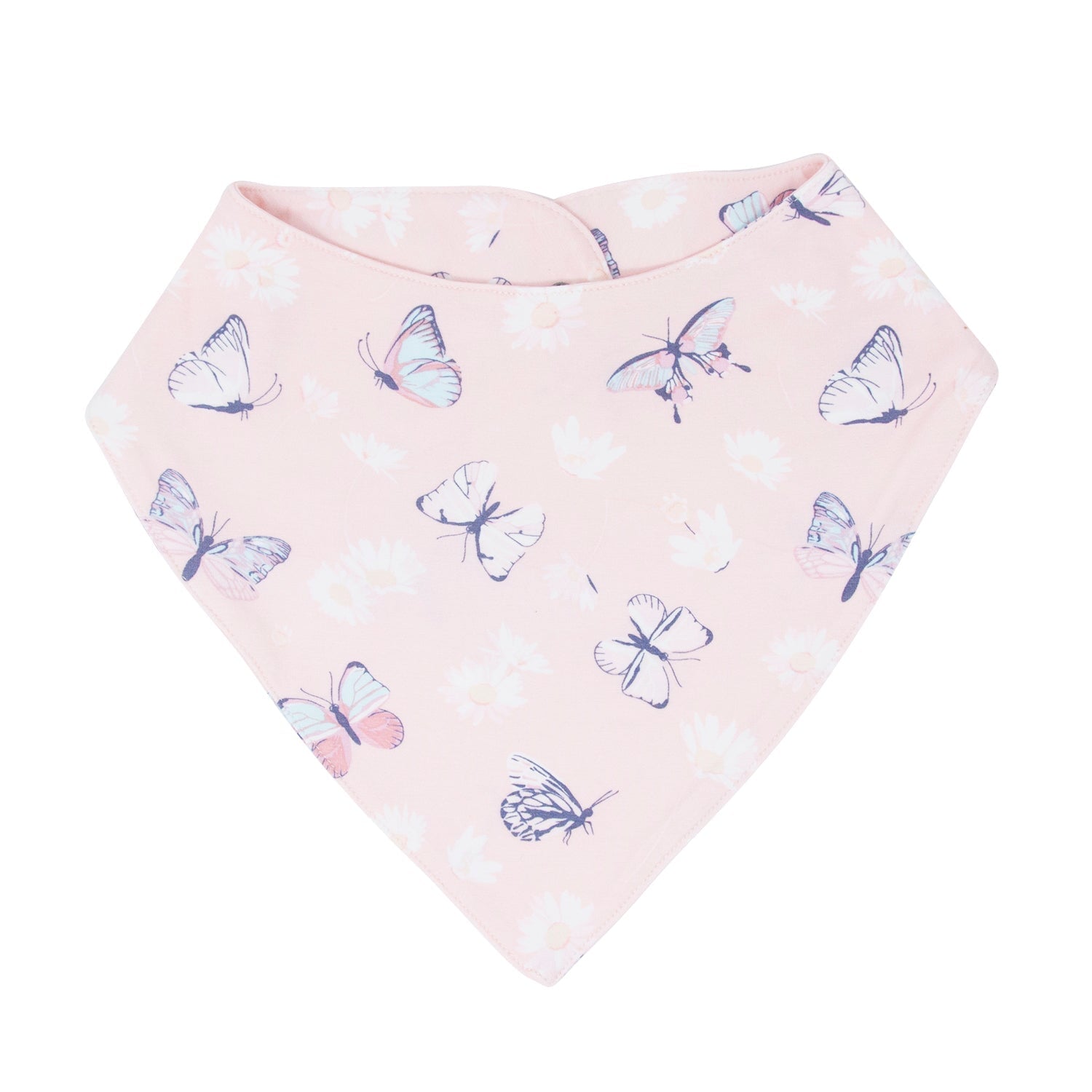 Pink Butterfly Daisy Bamboo Baby Bib