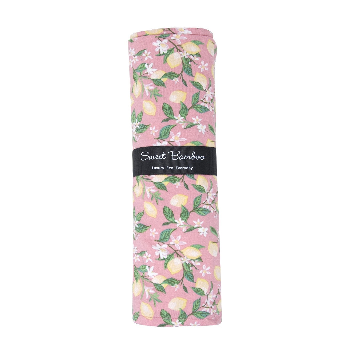 Pink Lemon Floral Print Baby Swaddle