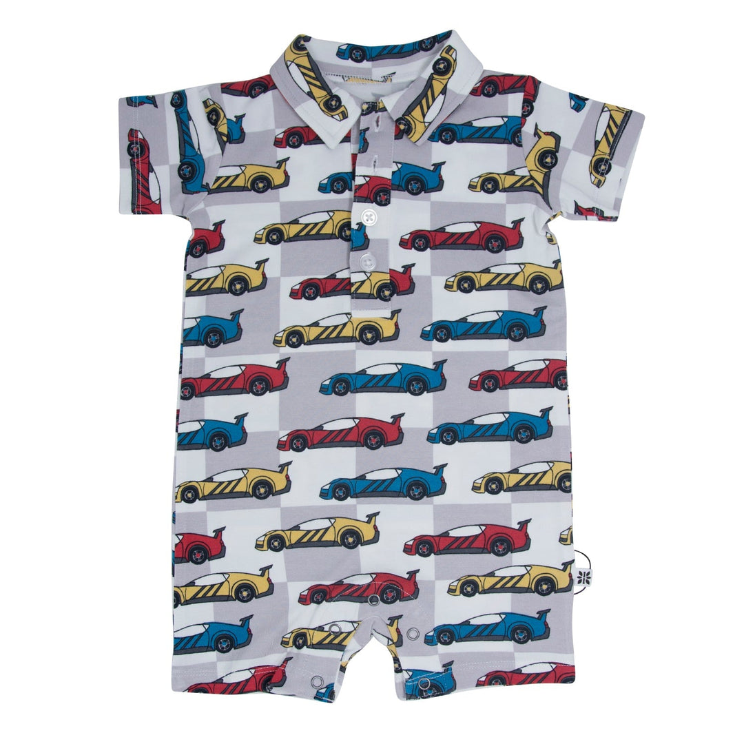 Bamboo Short Sleeve Romper with Buttons (Pirate Ship)