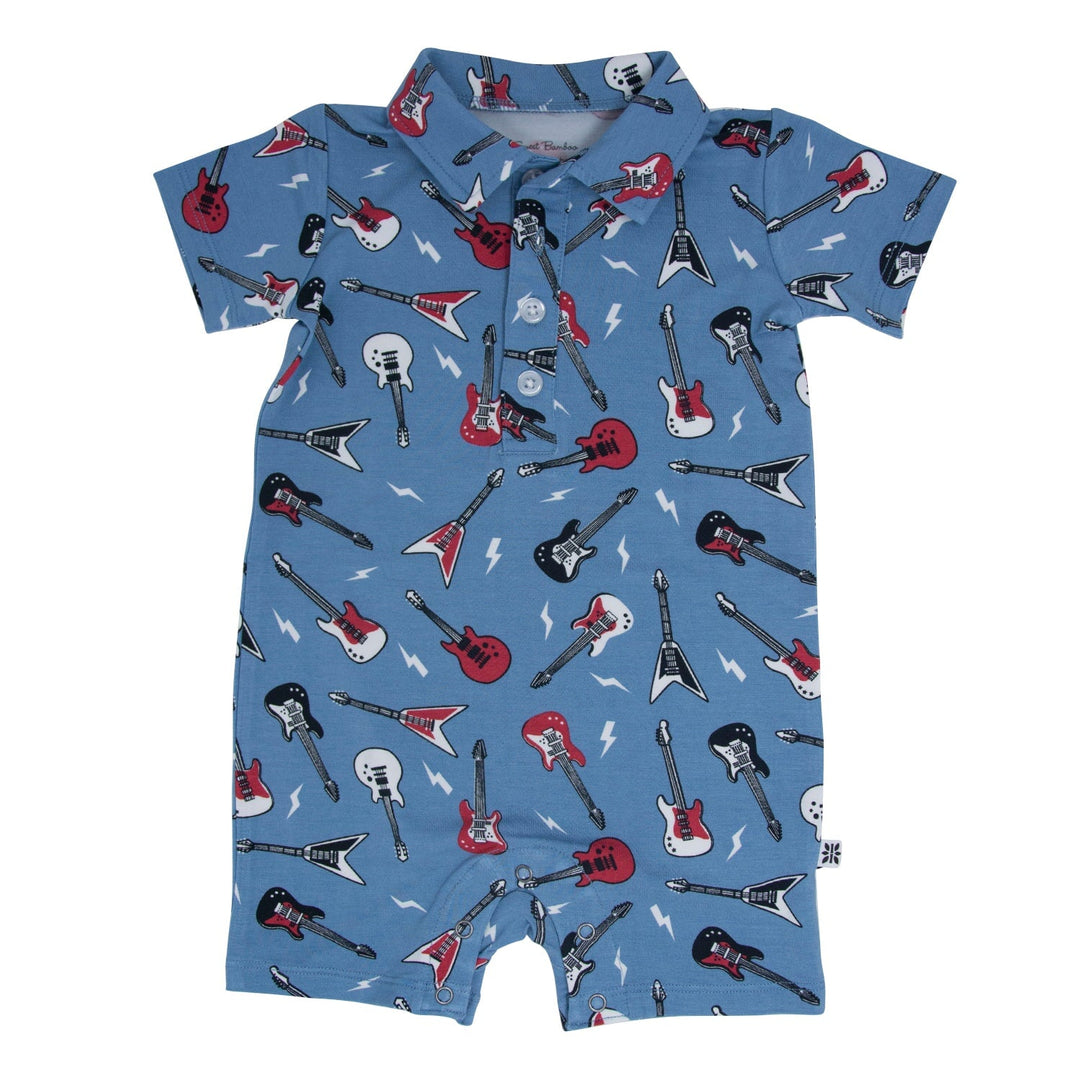 Bamboo Short Sleeve Romper with Buttons (Pirate Ship)