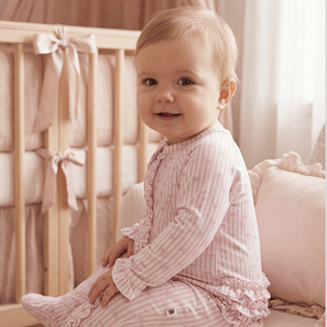 Ruffle Footie - Tie The Knot– Sweet Bamboo