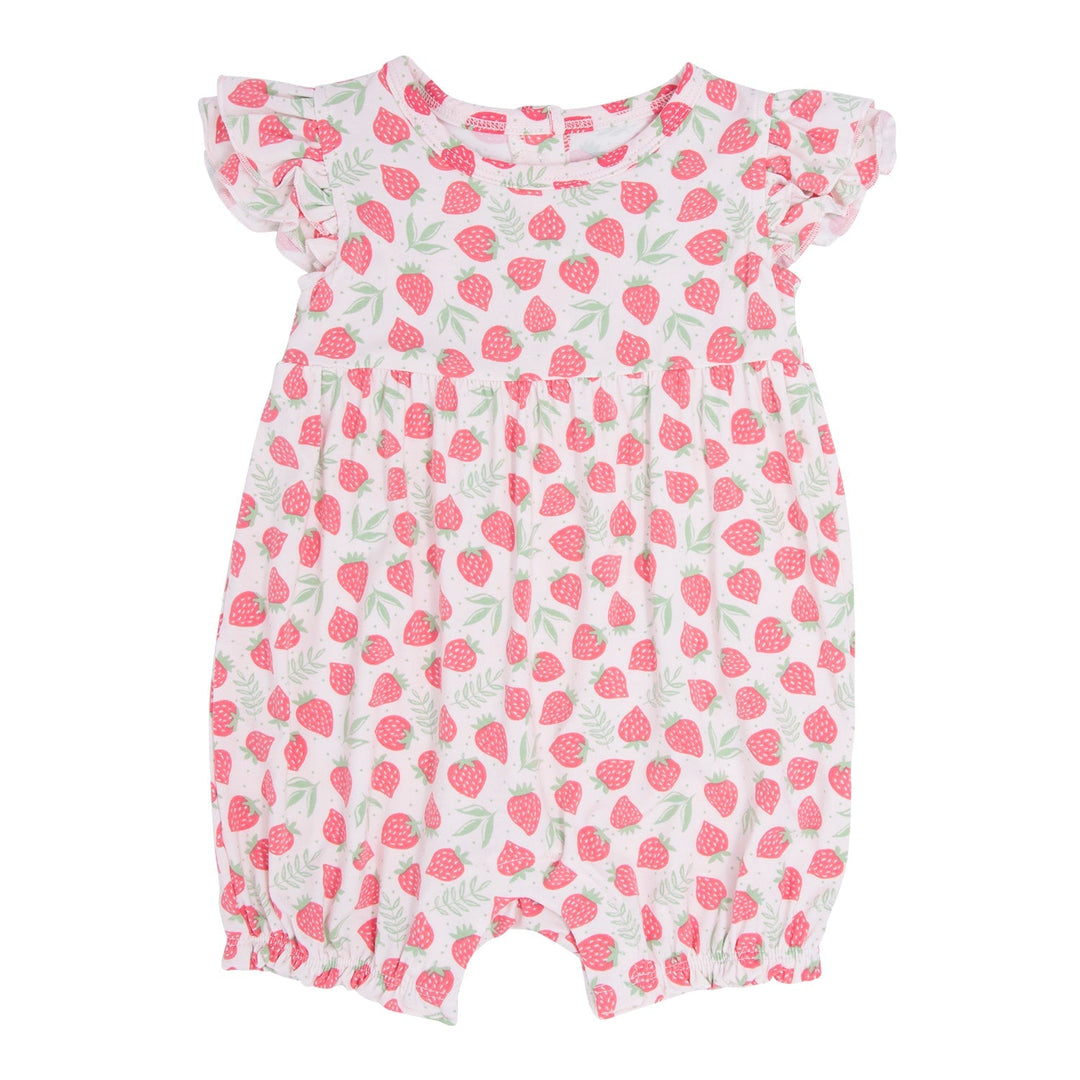 Ruffle Romper Strawberry Basil– Sweet Bamboo