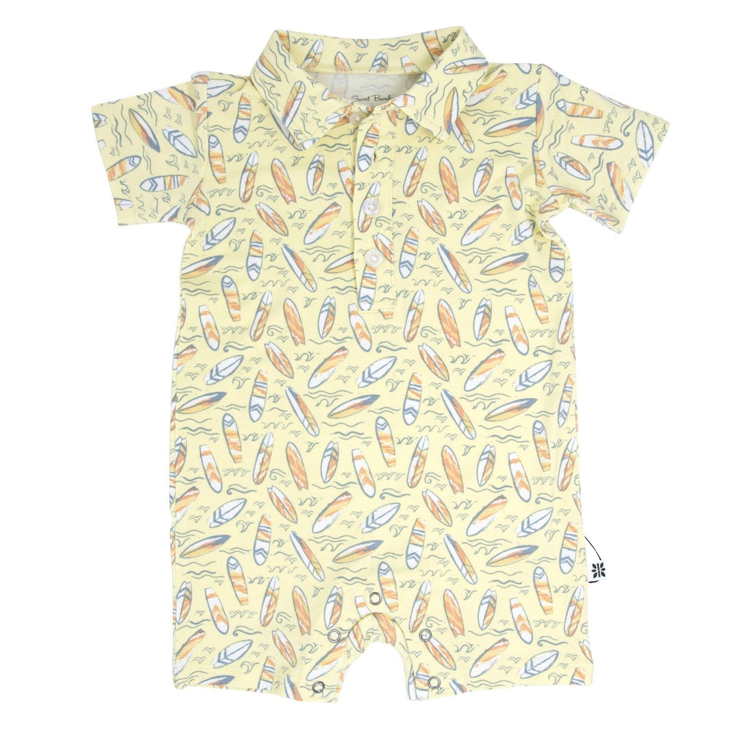 Bamboo Short Sleeve Romper with Buttons (Pirate Ship)