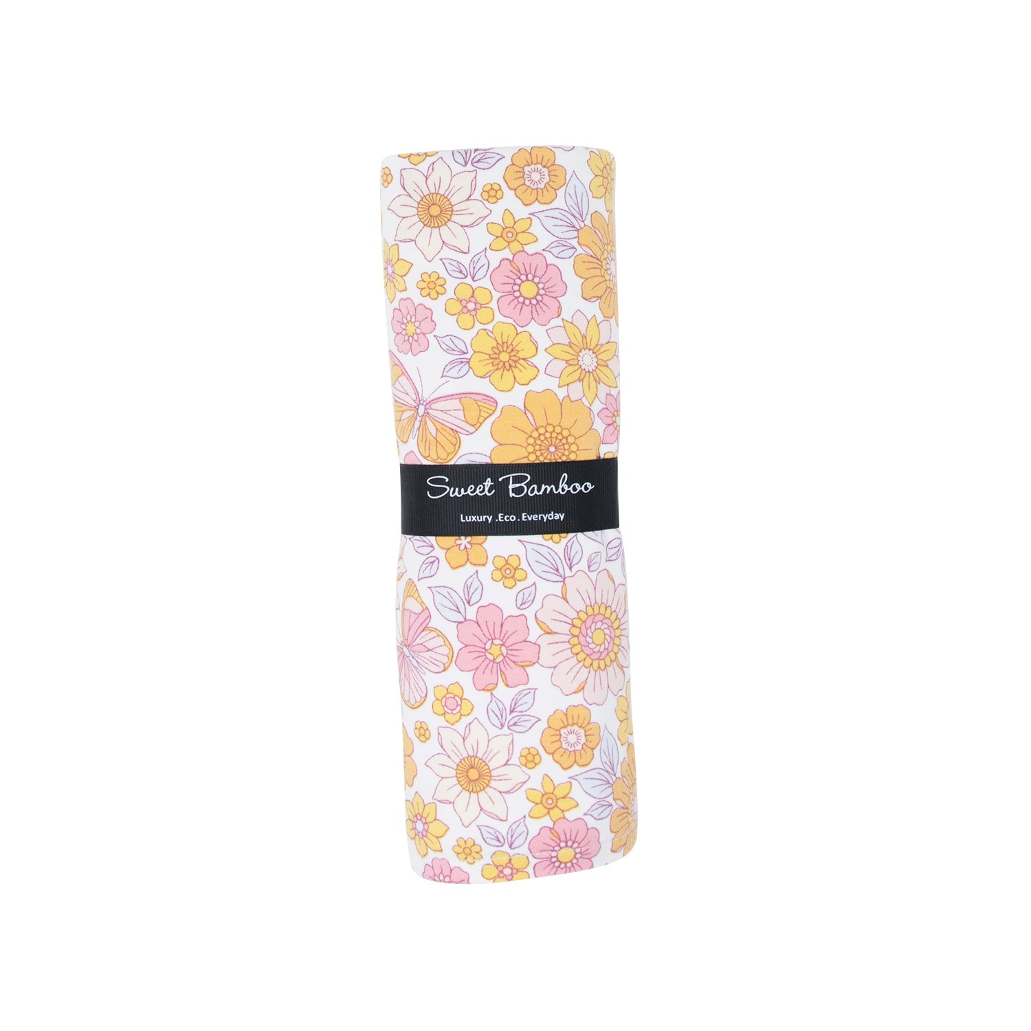 Retro Vintage Flowers Baby Swaddle