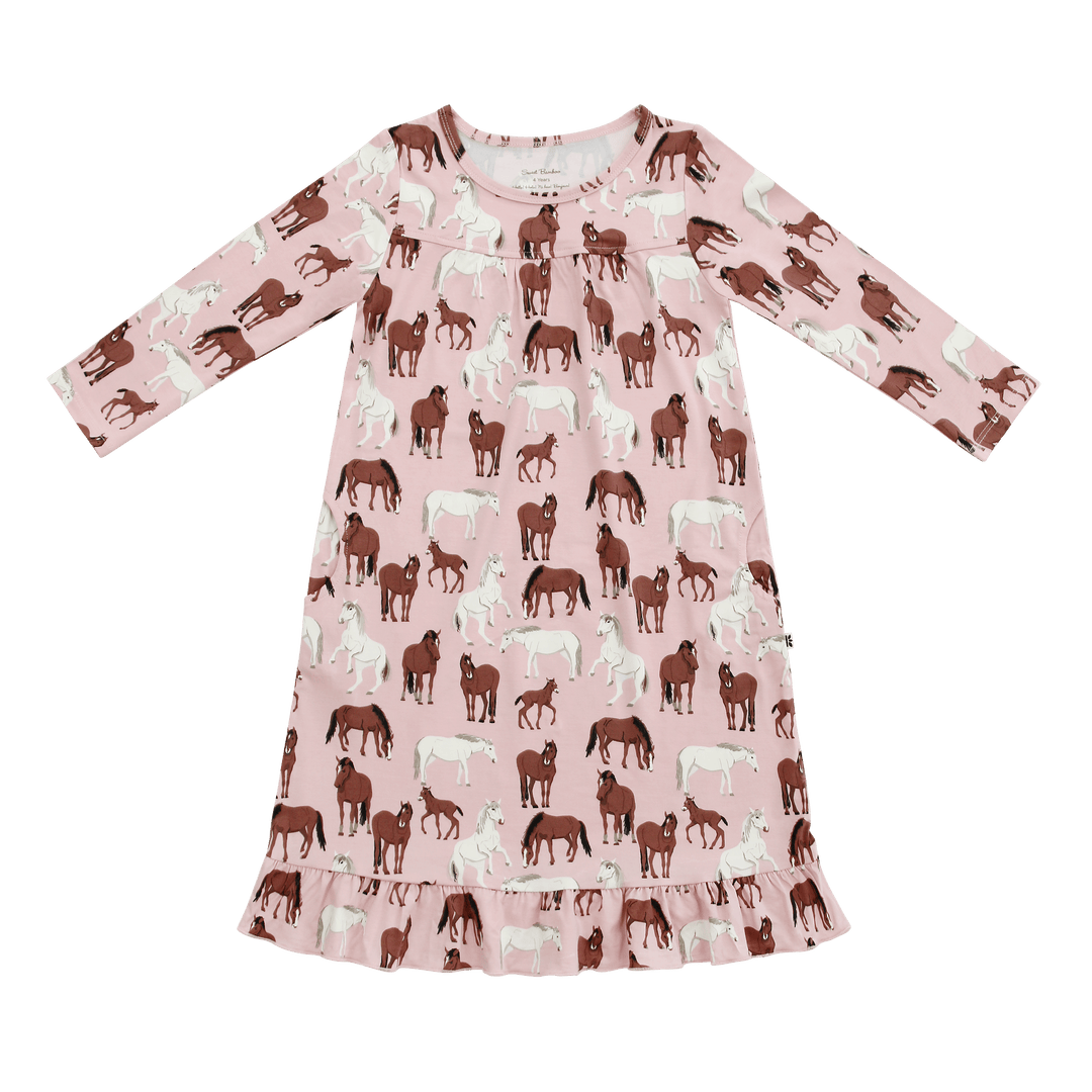 Horse Print Boho Dress for Girls